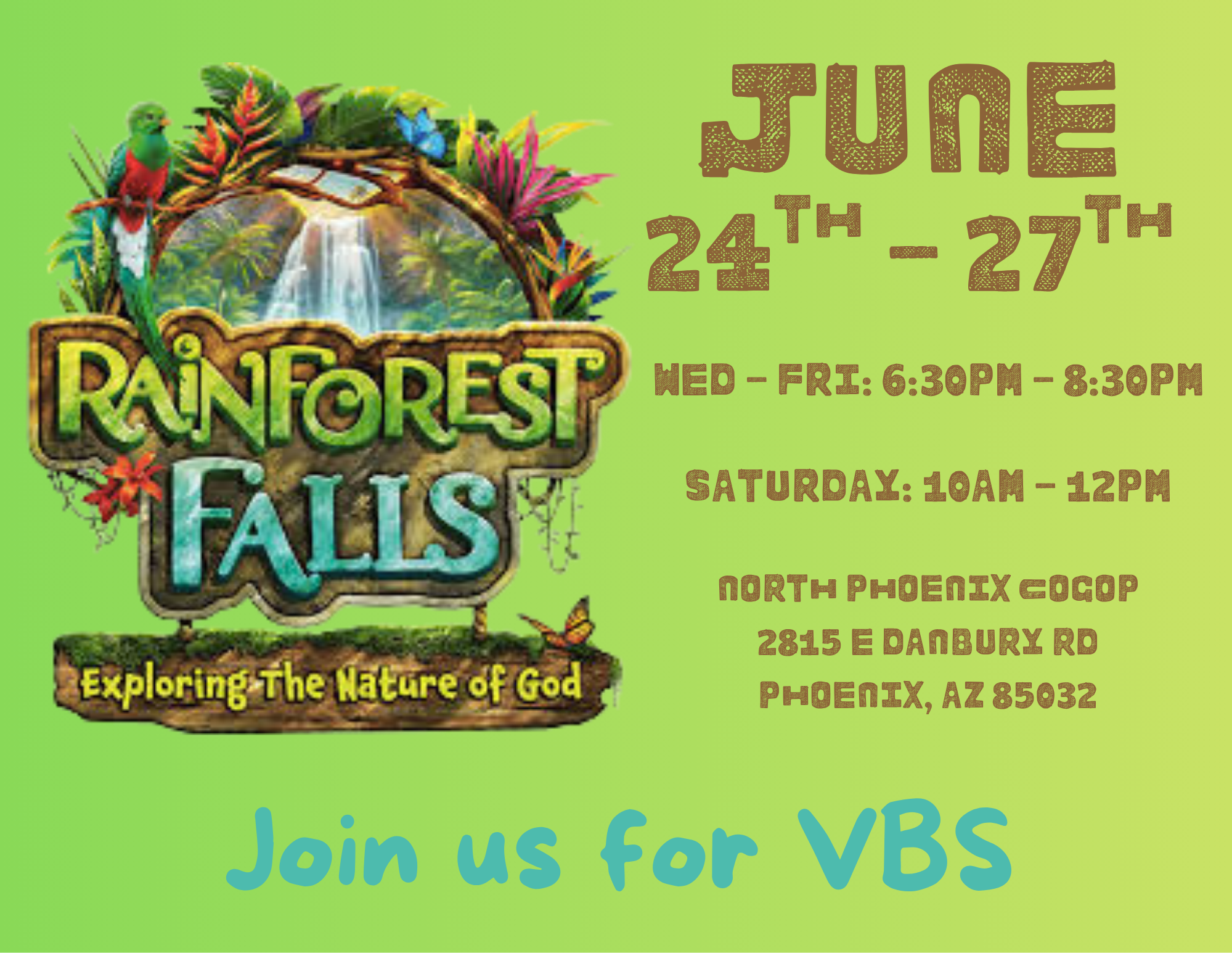 Vacation Bible School — Rainforest Falls